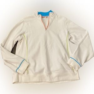 IZOD 1/4 Zip Sweatshirt / Color: White / Size: XL